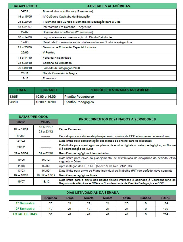 calendário acadêmico cursos técnicos 3