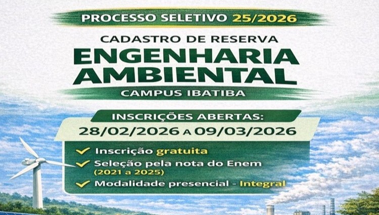 Processo Seletivo para cadastro de reserva do curso de Graduação do Ifes - Campus Ibatiba