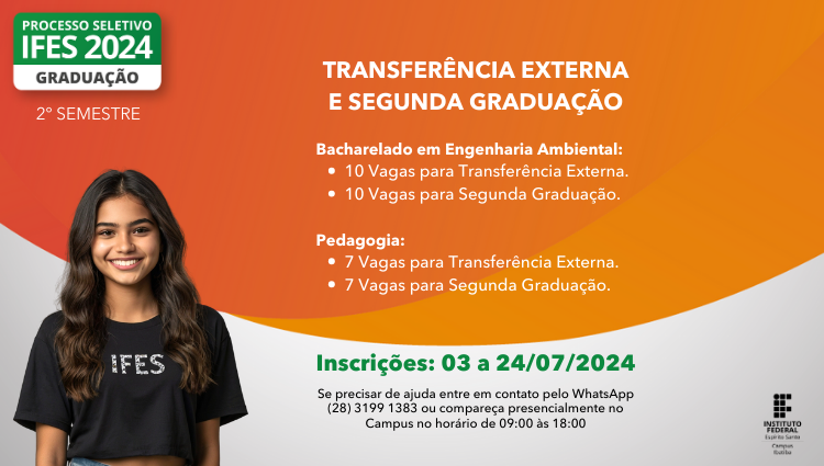 TRANSFERÊNCIA EXTERNA E SEGUNDA GRADUAÇÃO - EDITAL 57/2024 